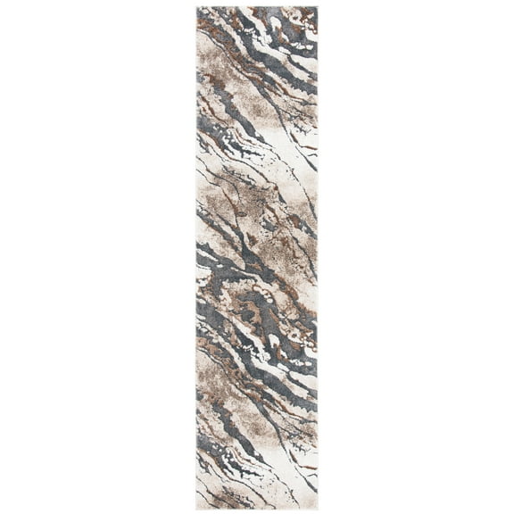SAFAVIEH Pacific Nick Abstract Runner Rug, Dark Grey/Beige, 2'2" x 9'