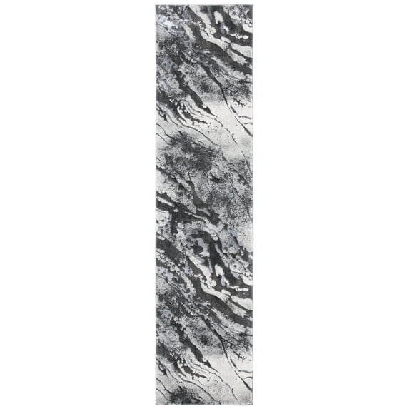 SAFAVIEH Pacific Nick Abstract Runner Rug, Dark Grey/Light Grey, 2'2" x 5'