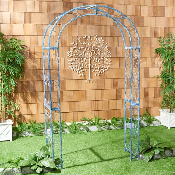 SAFAVIEH Pagan Outdoor Patio Trellis Arch, Antique Blue