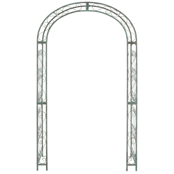 SAFAVIEH Pagan Outdoor Patio Trellis Arch, Antique Green