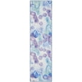 thumbnail image 1 of SAFAVIEH Paint Brush Alejandrina Abstract Machine Washable Runner Rug, Blue/Lavender, 2'2" x 10', 1 of 6