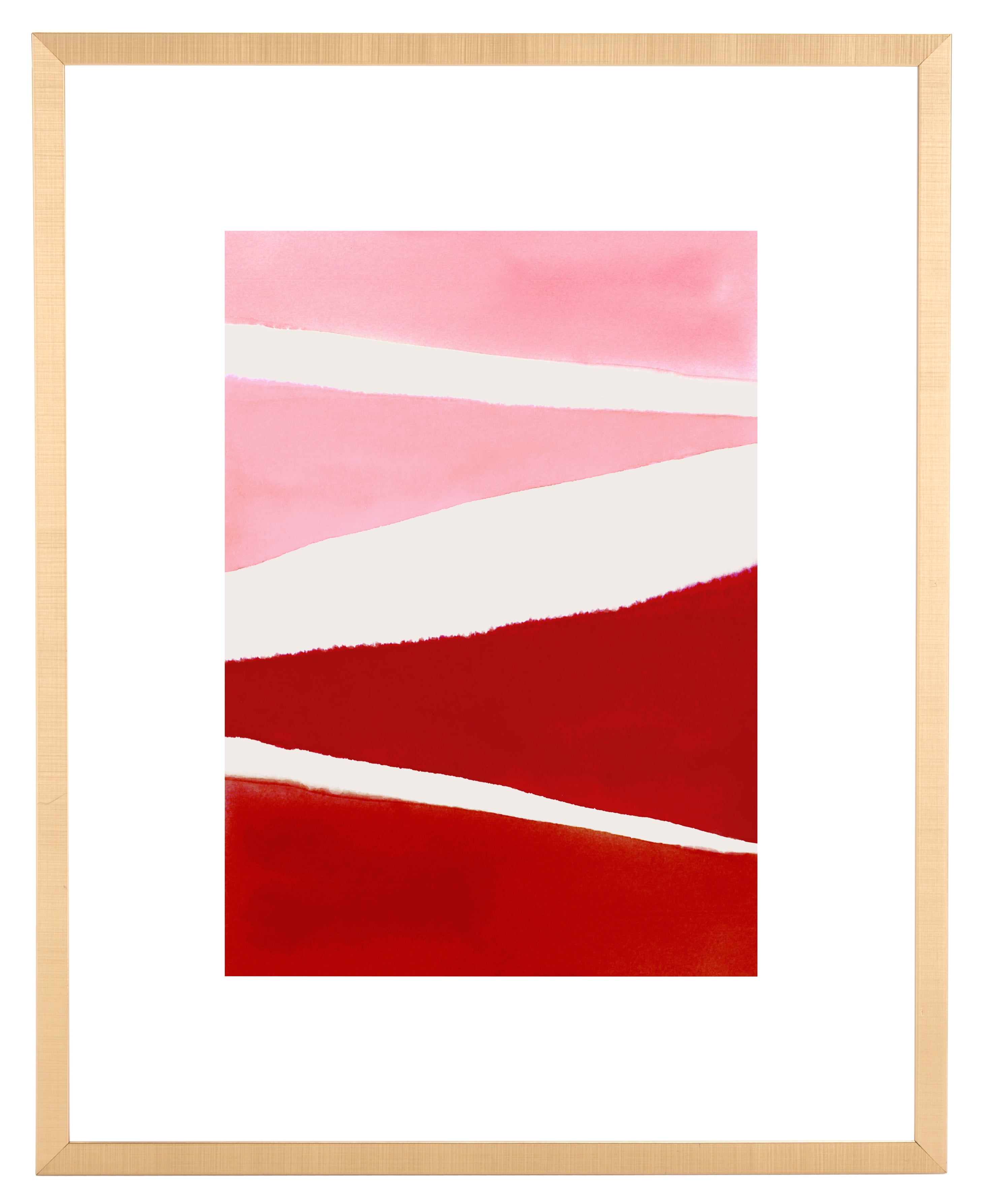 Raspberry Red and Pink Abstract Framed Wall Art 16" x 20"