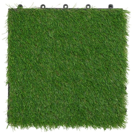SAFAVIEH Paju Outdoor Patio Grass Floor Tile, Set of 10