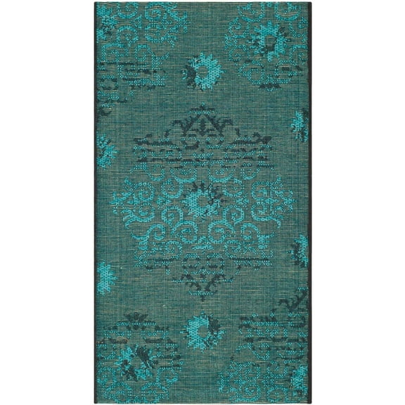 SAFAVIEH Palazzo Auran Euro style Area Rug, Black/Turquoise, 2' x 3'6"