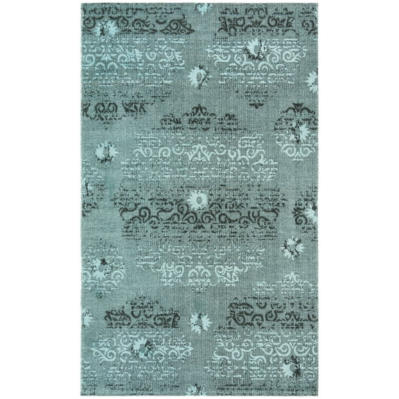 SAFAVIEH Palazzo Auran Euro style Area Rug, Light Blue/Black, 4' x 6'