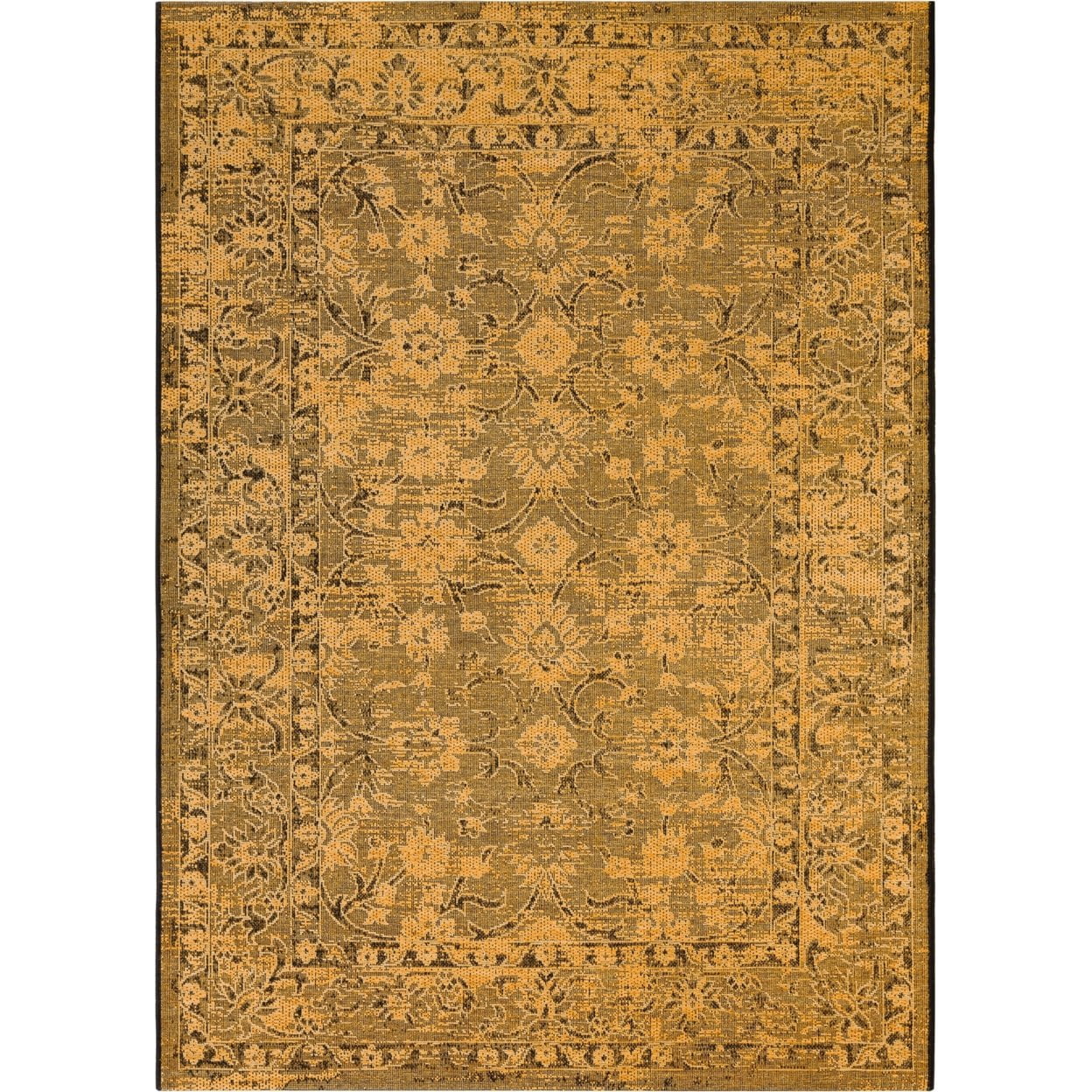 Palazzo Black and Cream Chenille Area Rug 2' x 3'6"