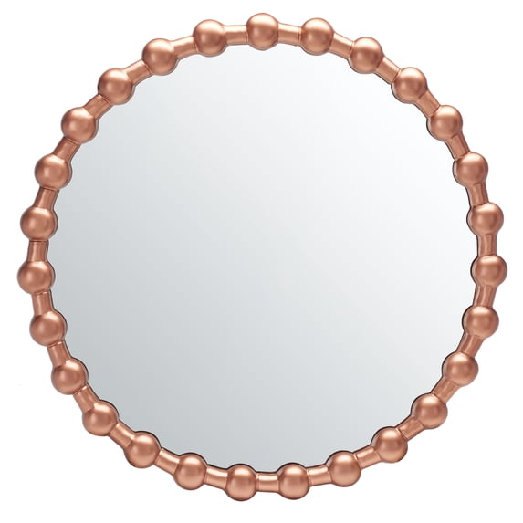 SAFAVIEH Pallas 25 in. Geometric Round Mirror, Brushed Copper