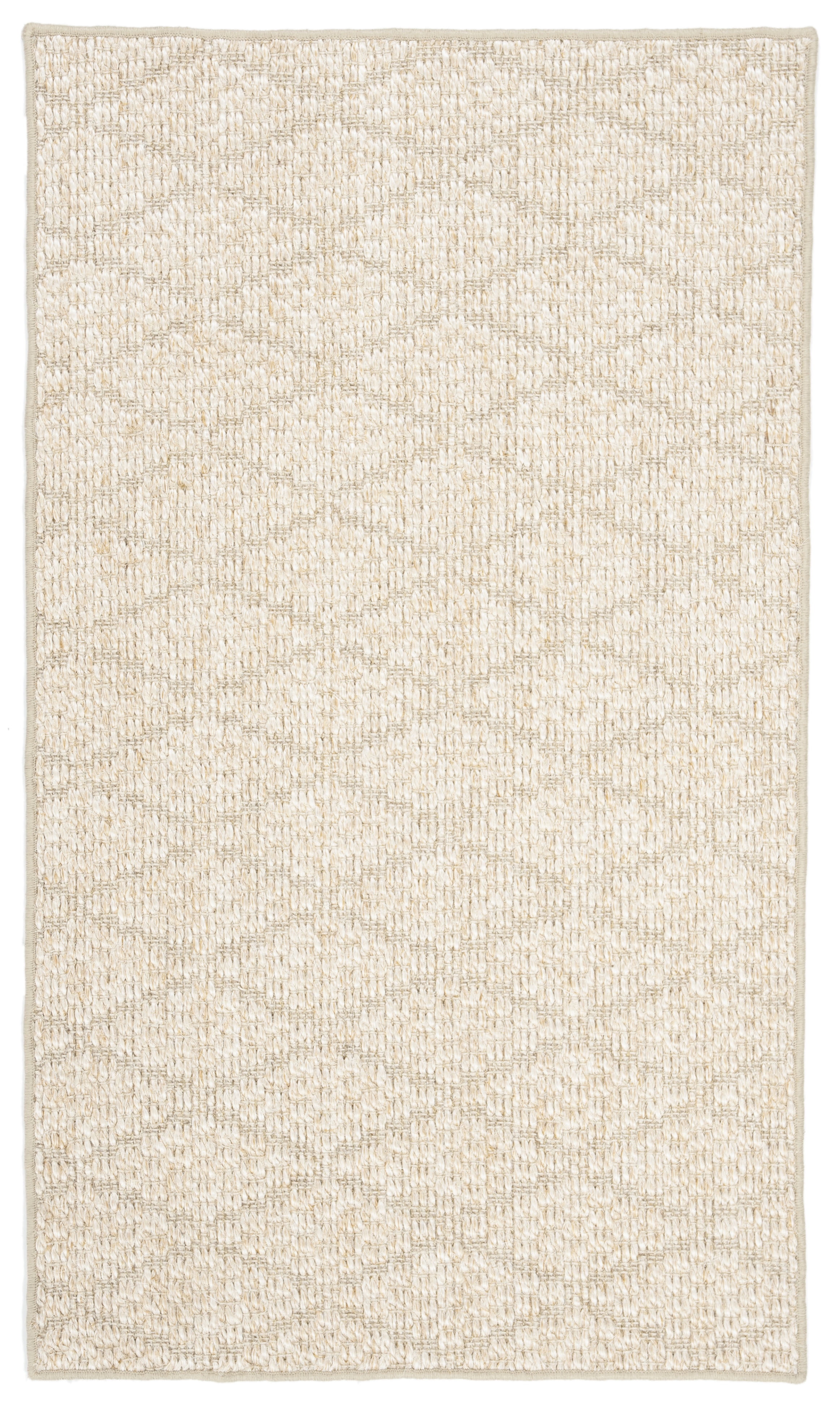 Beige Geometric Flat Woven Sisal 3' x 5' Area Rug