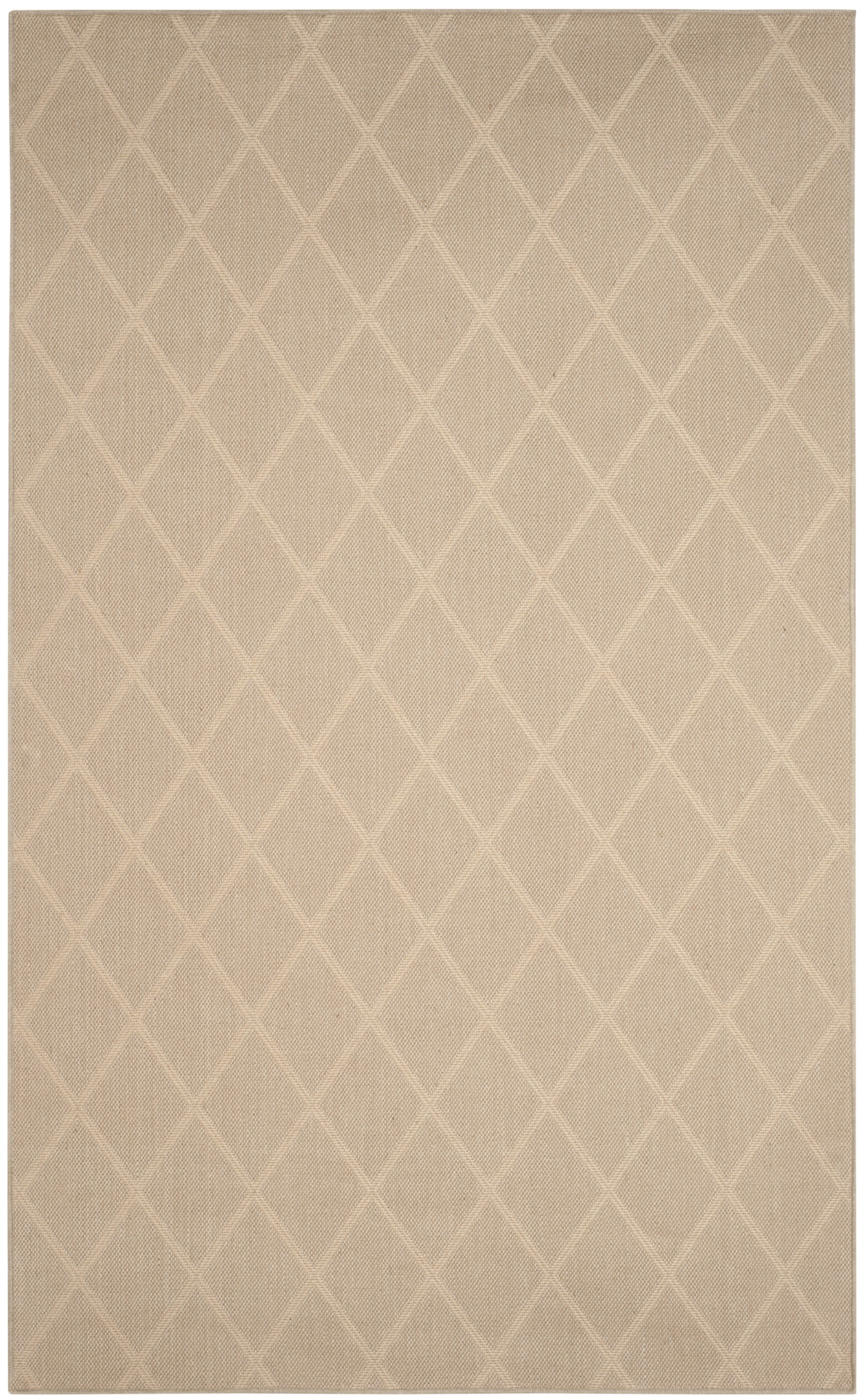 Palm Beach Beige Geometric Flat Woven 8' x 10' Area Rug