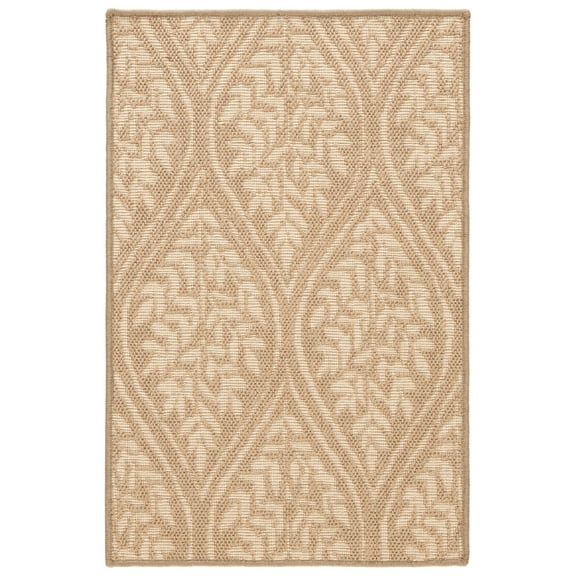 SAFAVIEH Palm Beach Cabrail Damask Area Rug, Sand/Natural, 2' x 3'