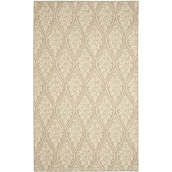 SAFAVIEH Palm Beach Cabrail Damask Area Rug, Sand/Natural, 5' x 8'