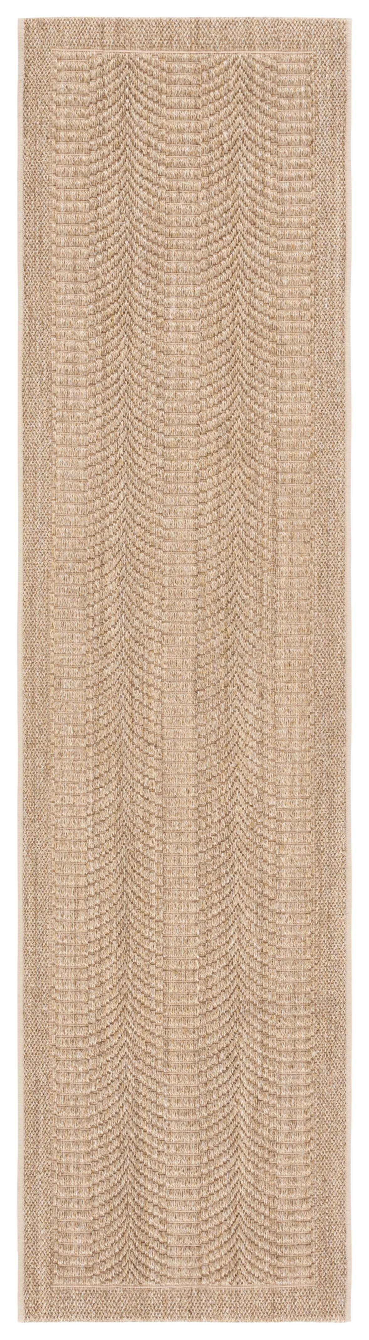 Desert Sand Geometric Wool Runner Rug, 2' x 8'