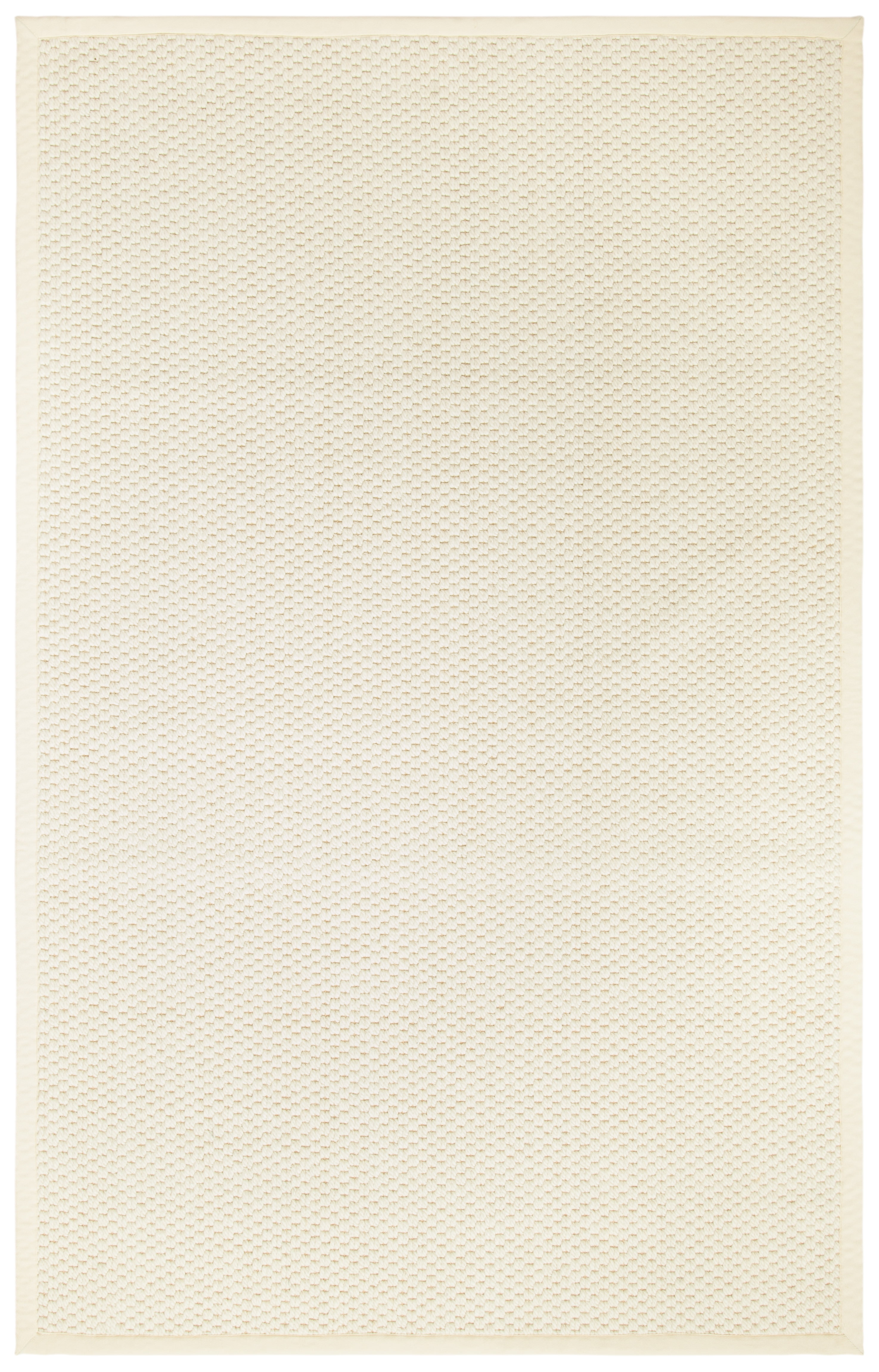Ivory Hand-Knotted Geometric Wool Area Rug, 3' x 5'