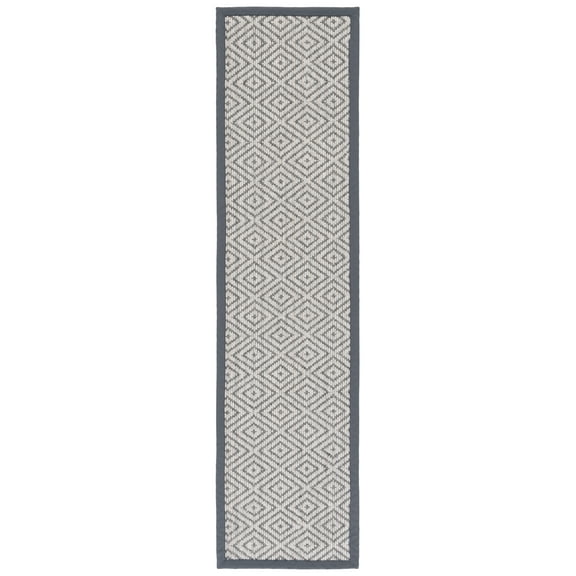 SAFAVIEH Palm Beach Catriona Geometric Runner Rug, Grey/Dark Grey, 2' x 8'