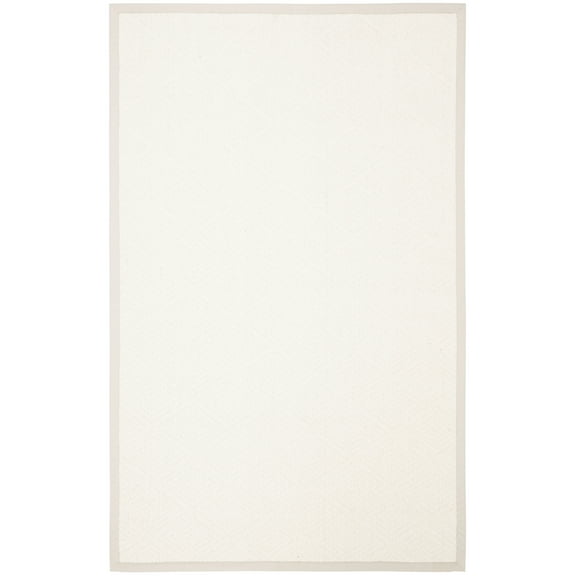 SAFAVIEH Palm Beach Clark Solid Area Rug, Ivory/Grey, 5' x 8'