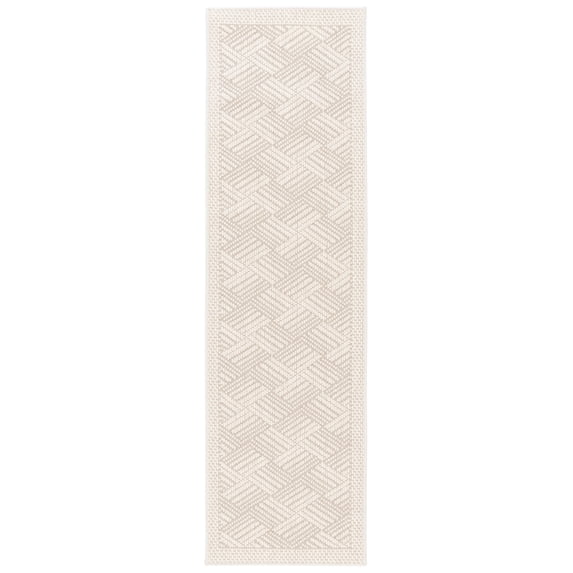 SAFAVIEH Palm Beach Clover Geometric Runner Rug, Ivory, 2'3" x 8'