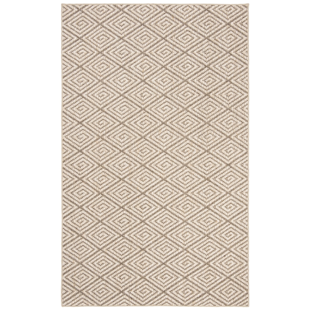Black Geometric Easy Care 4' x 6' Rectangular Rug