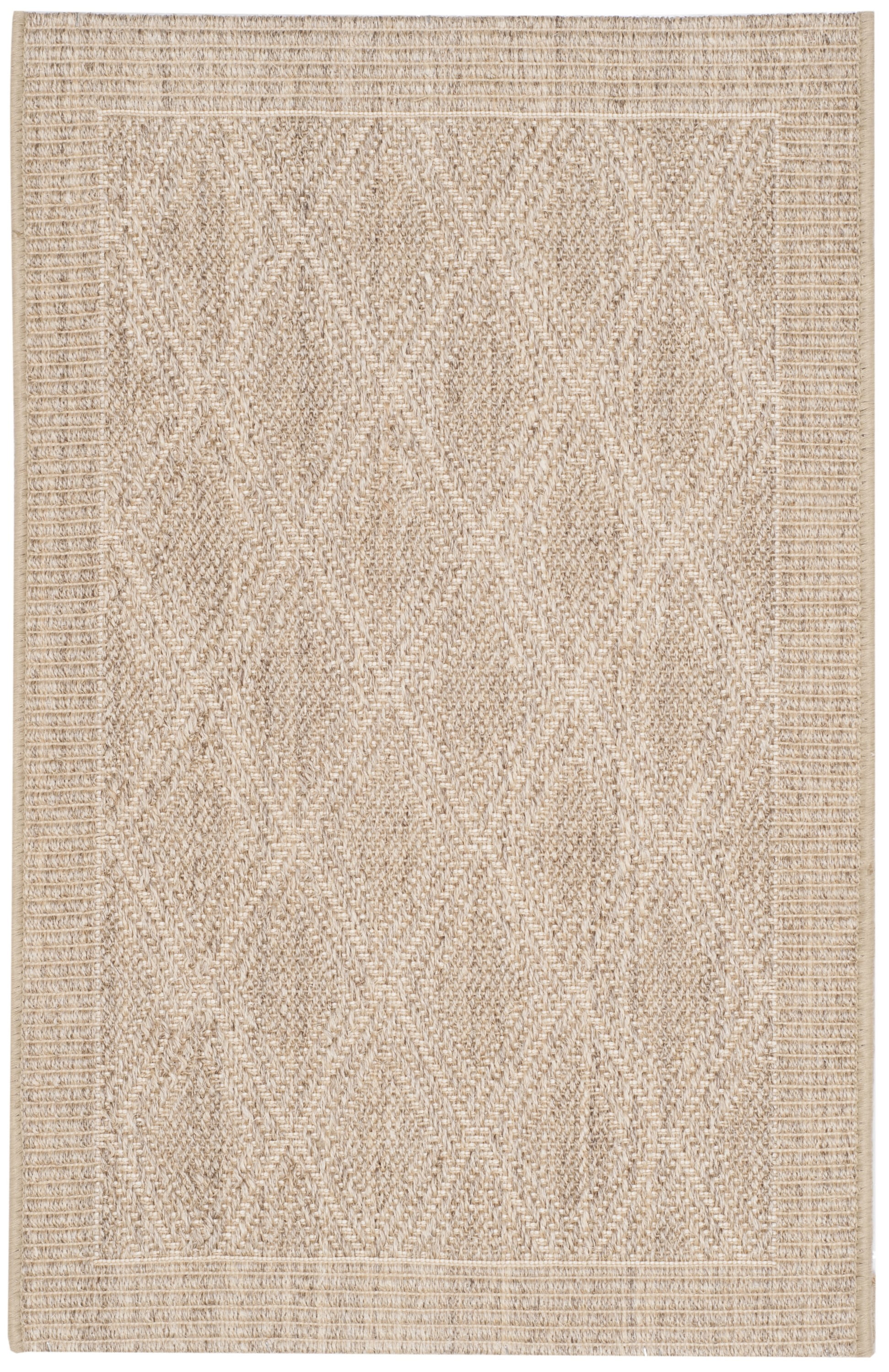 Palm Beach Sand Geometric Hand-Knotted Sisal Accent Rug