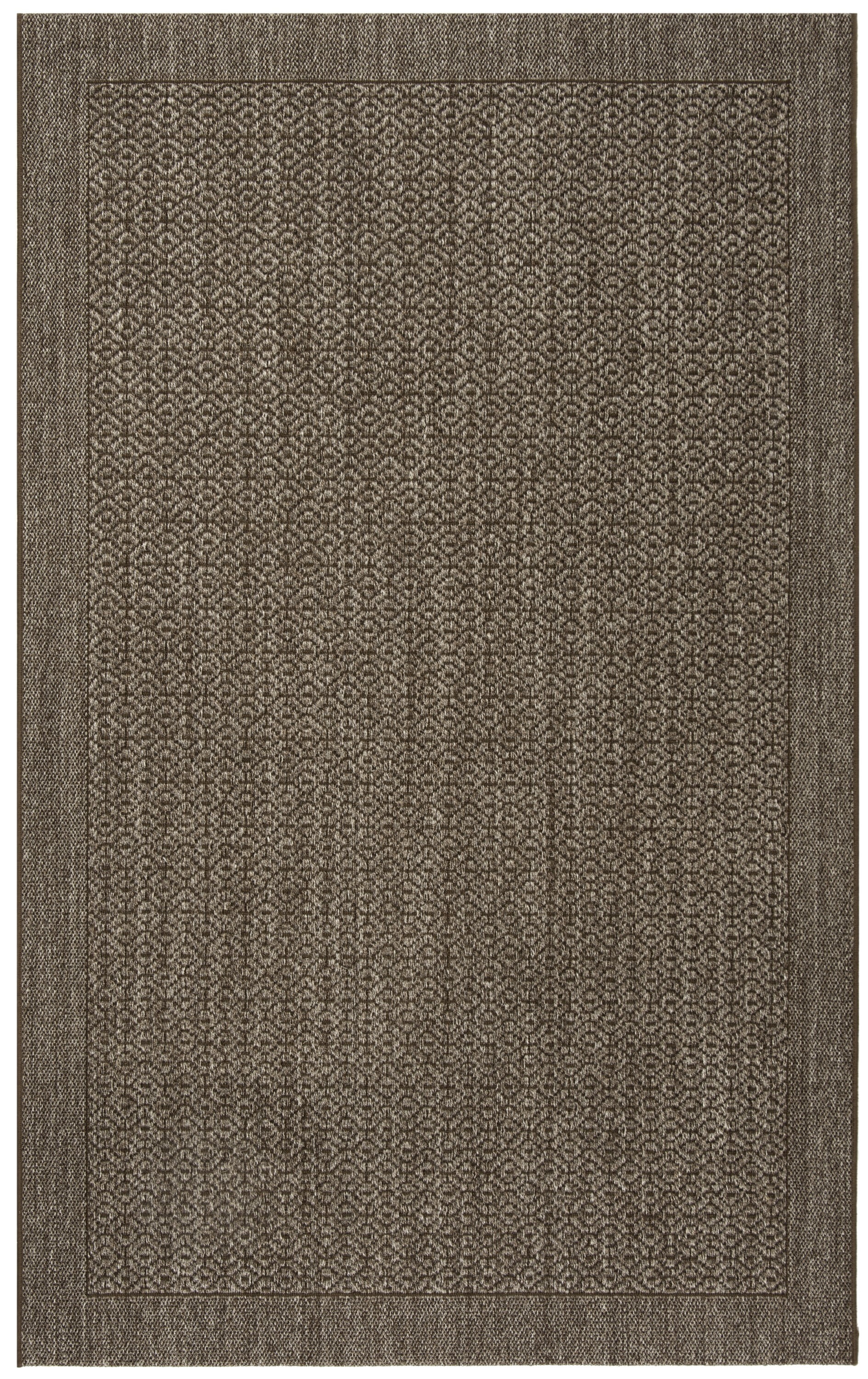 Silver Geometric Hand-Knotted Sisal 4' x 6' Area Rug