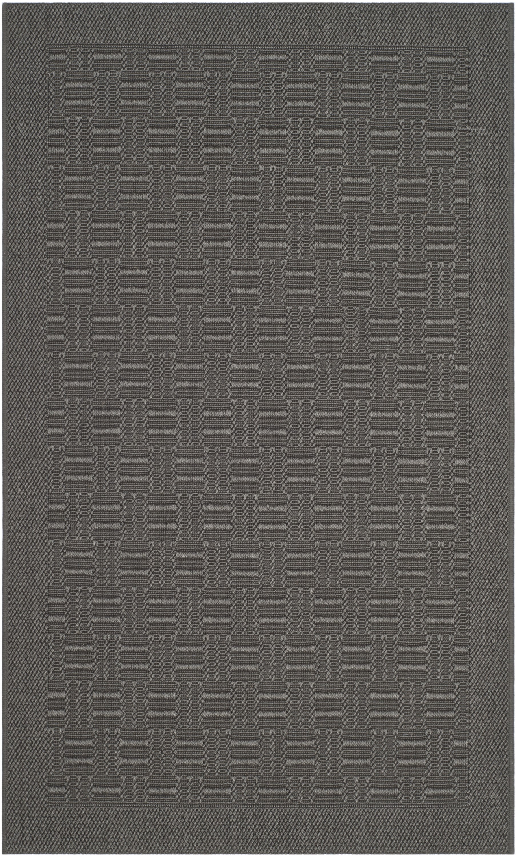 Gray Geometric Sisal Rectangular Area Rug 3' x 5'