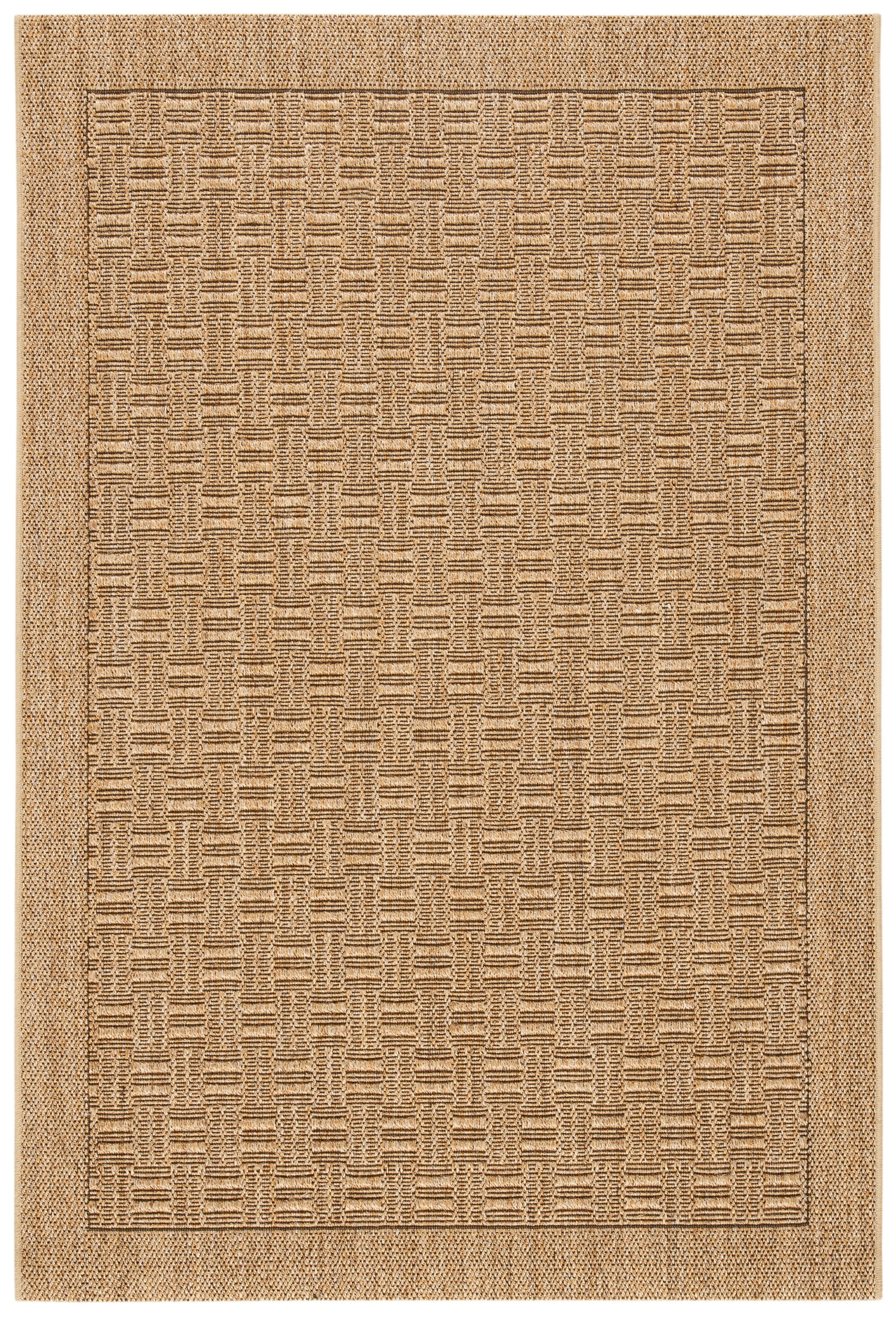 Natural Sisal Geometric Hand-Knotted 4' x 6' Area Rug