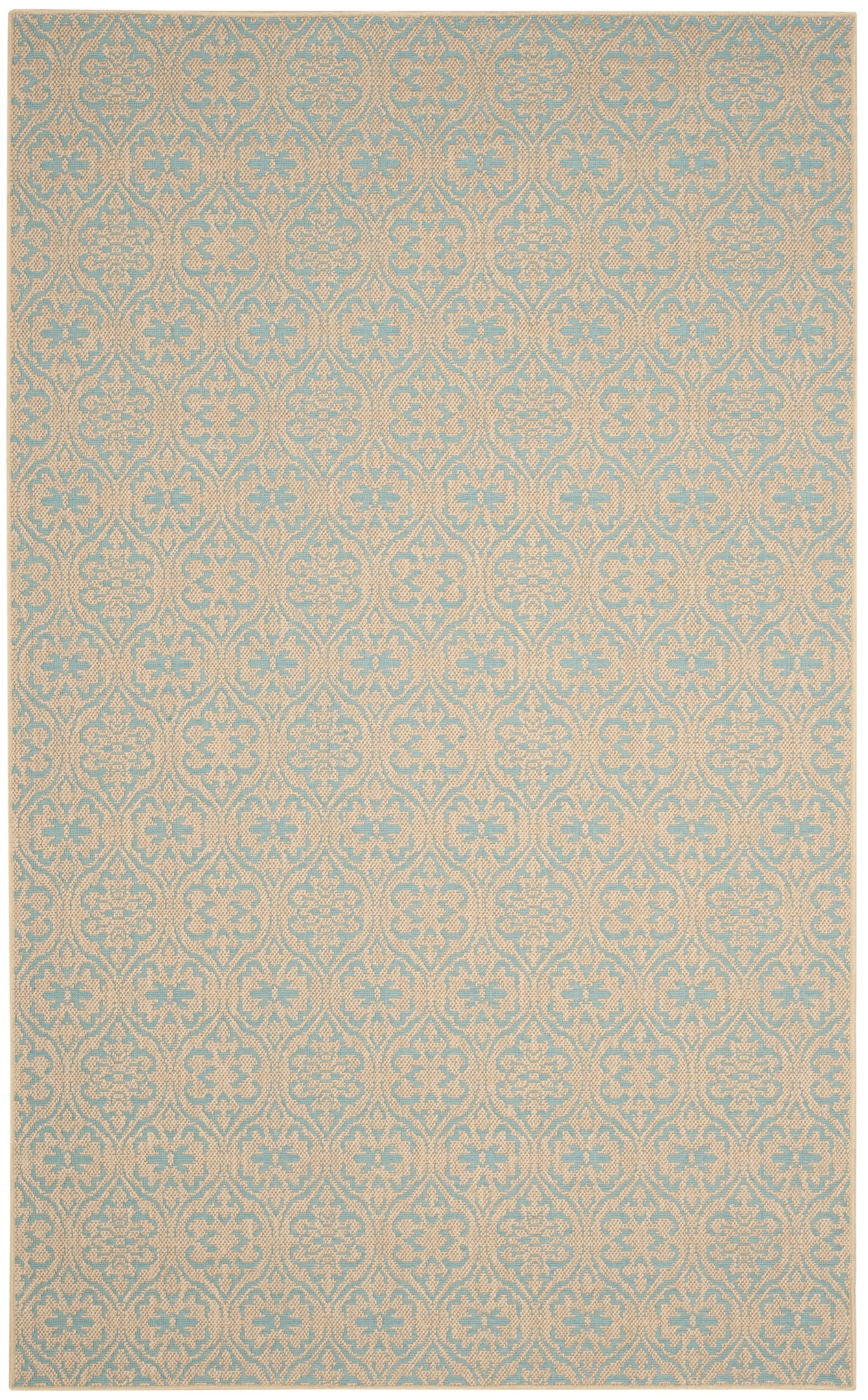 Natural Turquoise Sisal 4' x 6' Hand-Knotted Area Rug