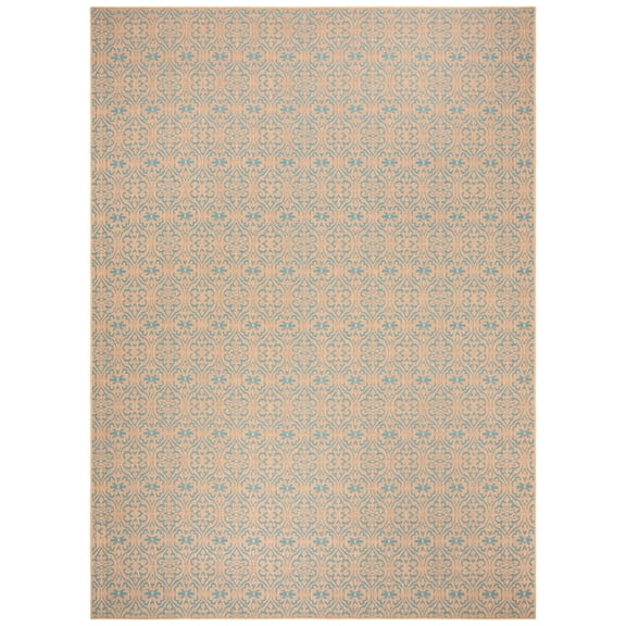 SAFAVIEH Palm Beach Kostadin Floral Area Rug, Natural/Turquoise, 8' x 11'