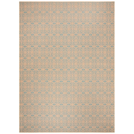 SAFAVIEH Palm Beach Kostadin Floral Area Rug, Natural/Turquoise, 9' x 13'