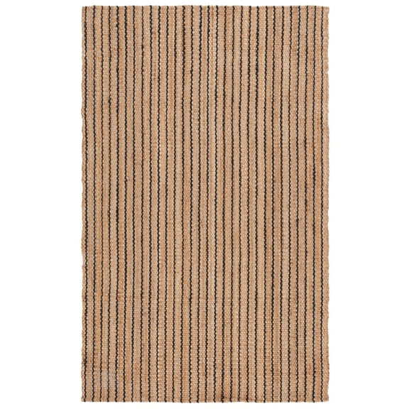 SAFAVIEH Palm Beach Leyla Striped Area Rug, Natural/Black, 4' x 6'