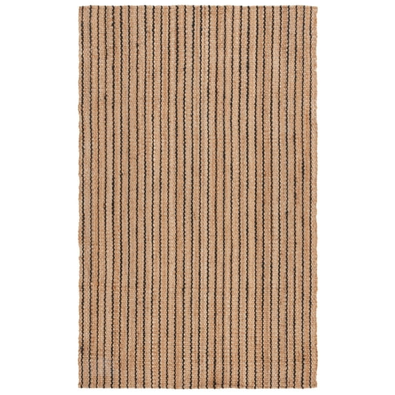 SAFAVIEH Palm Beach Leyla Striped Area Rug, Natural/Black, 5' x 8'