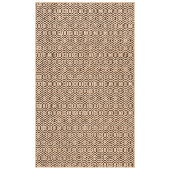SAFAVIEH Palm Beach Norton Geometric Area Rug, Natural/Black, 3' x 5'