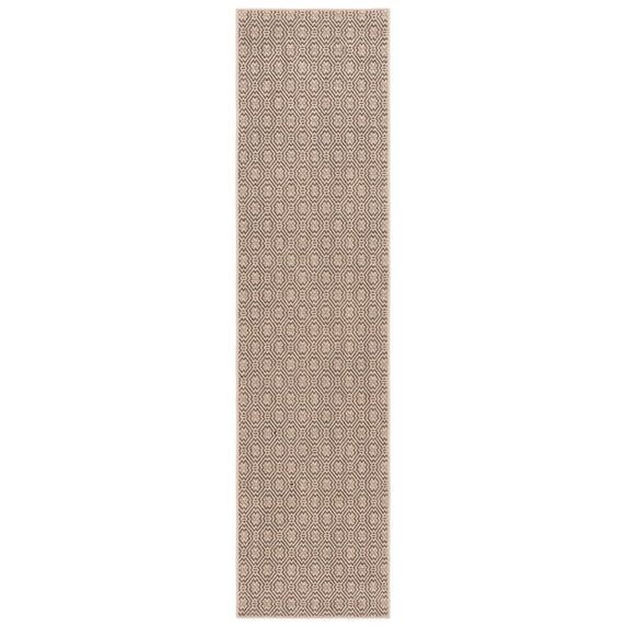 SAFAVIEH Palm Beach Norton Geometric Runner Rug, Natural/Black, 2' x 8'