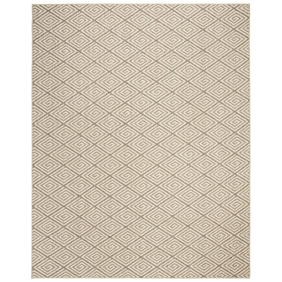 SAFAVIEH Palm Beach Stars Geometric Diamonds Sisal Area Rug, Beige/Brown, 9' x 12'