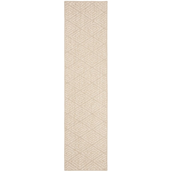 SAFAVIEH Palm Beach Stars Geometric Diamonds Sisal Runner Rug, Beige, 2' x 8'