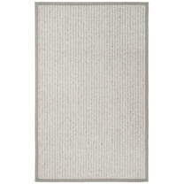 SAFAVIEH Palm Beach Sutton Texture/Embroidery Area Rug, Silver/Ivory, 5' x 8'