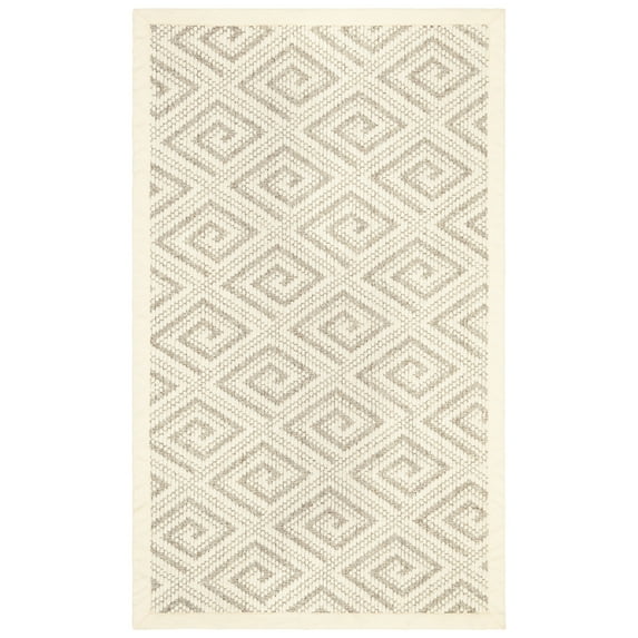 SAFAVIEH Palm Beach Sylvia Geometric Area Rug, Natural/Ivory, 3' x 5'