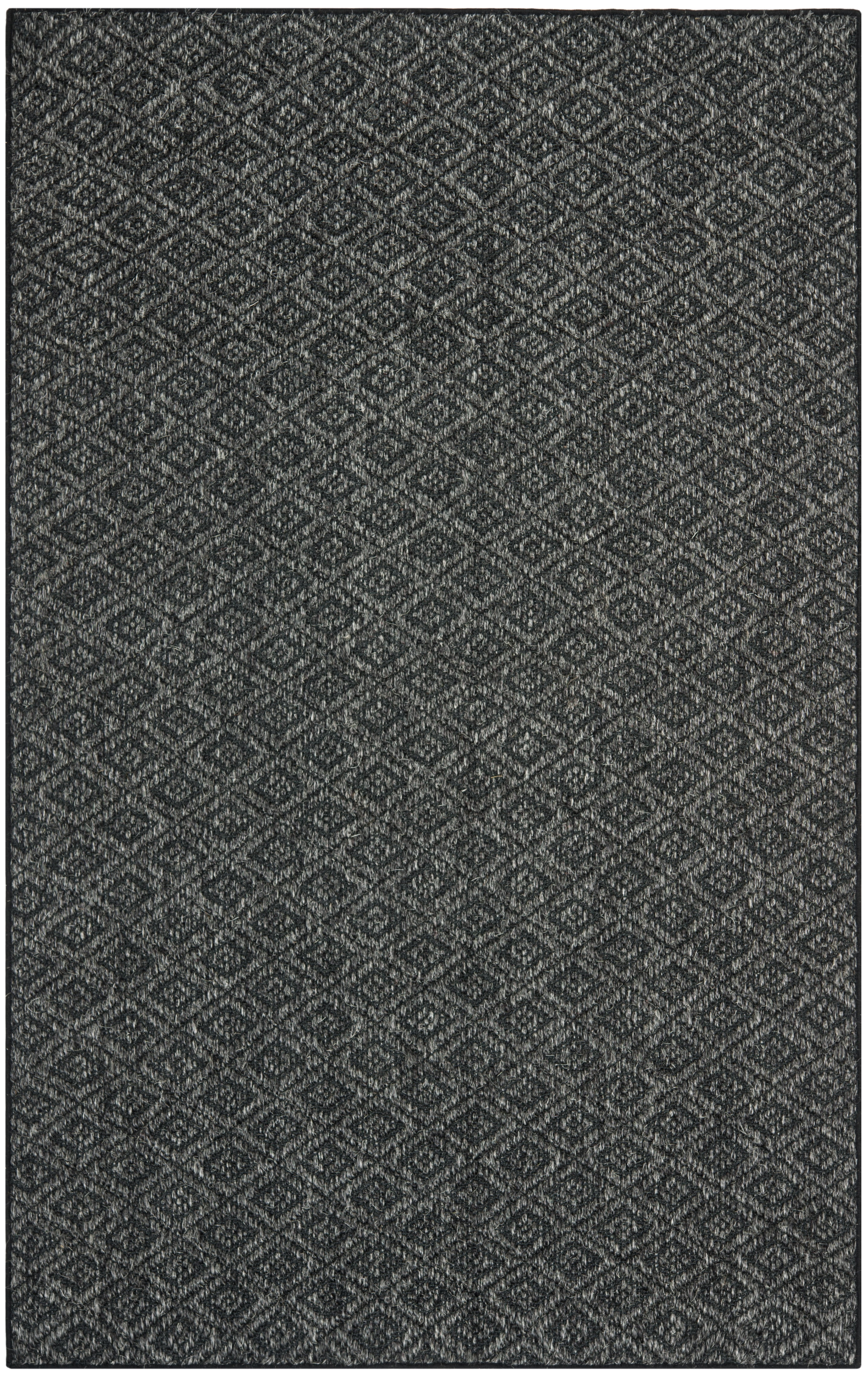 Charcoal Geometric Hand-knotted Sisal Area Rug, 4' x 6'