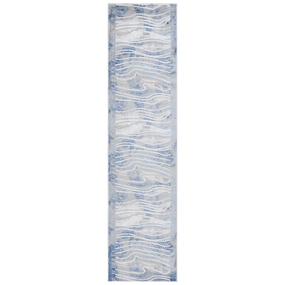 SAFAVIEH Palma Cami Abstract Runner Rug, Beige/Blue, 2'2" x 9'