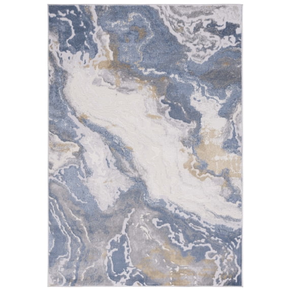 SAFAVIEH Palma George Abstract Area Rug, Beige/Light Blue, 4'5" x 6'5"