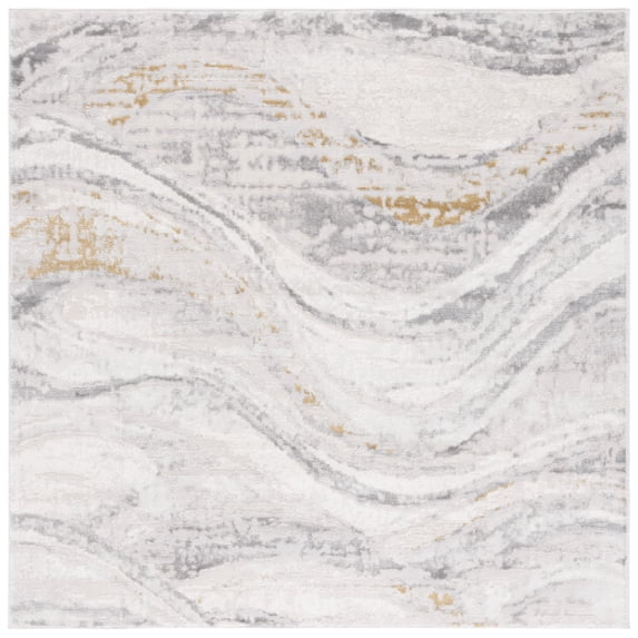 SAFAVIEH Palma Lucas Abstract Area Rug, Beige/Light Grey, 3' x 3' Square