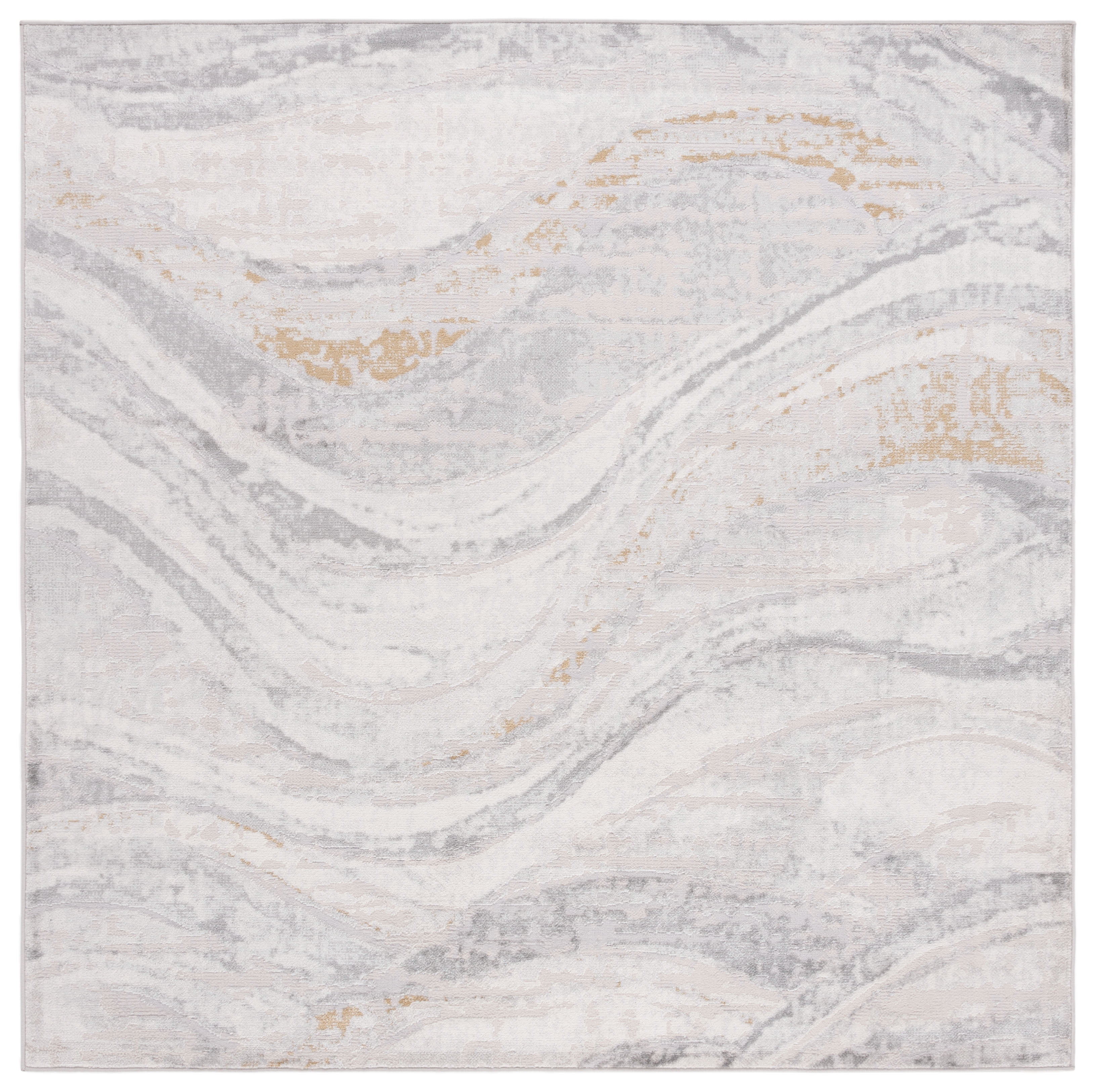 Palma Gray and Beige Abstract Square Rug