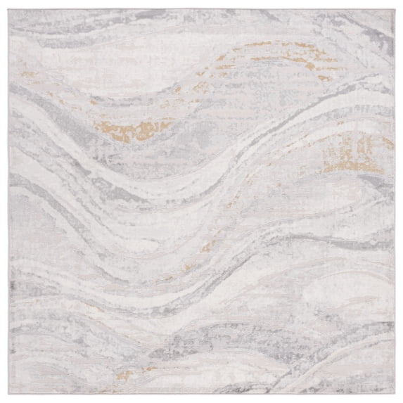 SAFAVIEH Palma Lucas Abstract Area Rug, Beige/Light Grey, 6'7" x 6'7" Square
