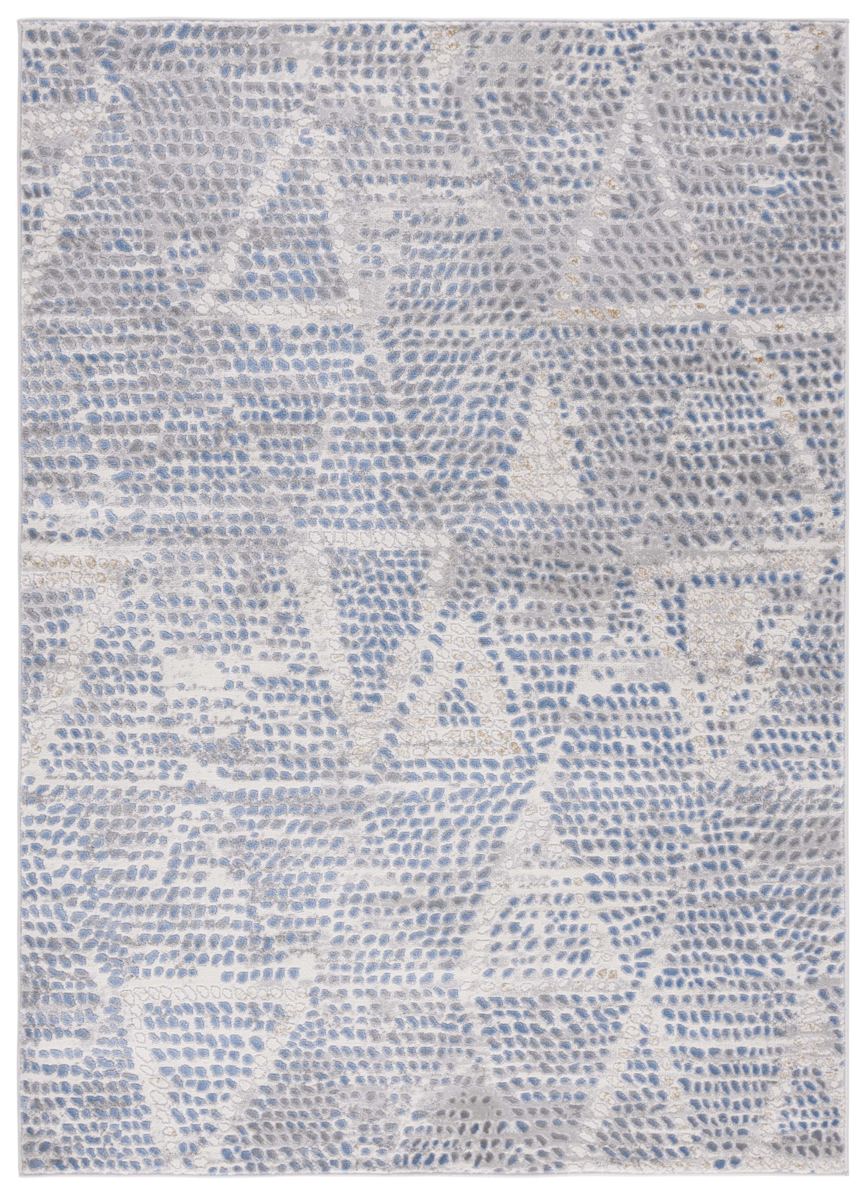 Palma Marlyne Hand-Knotted Blue Geometric 9' x 12' Area Rug