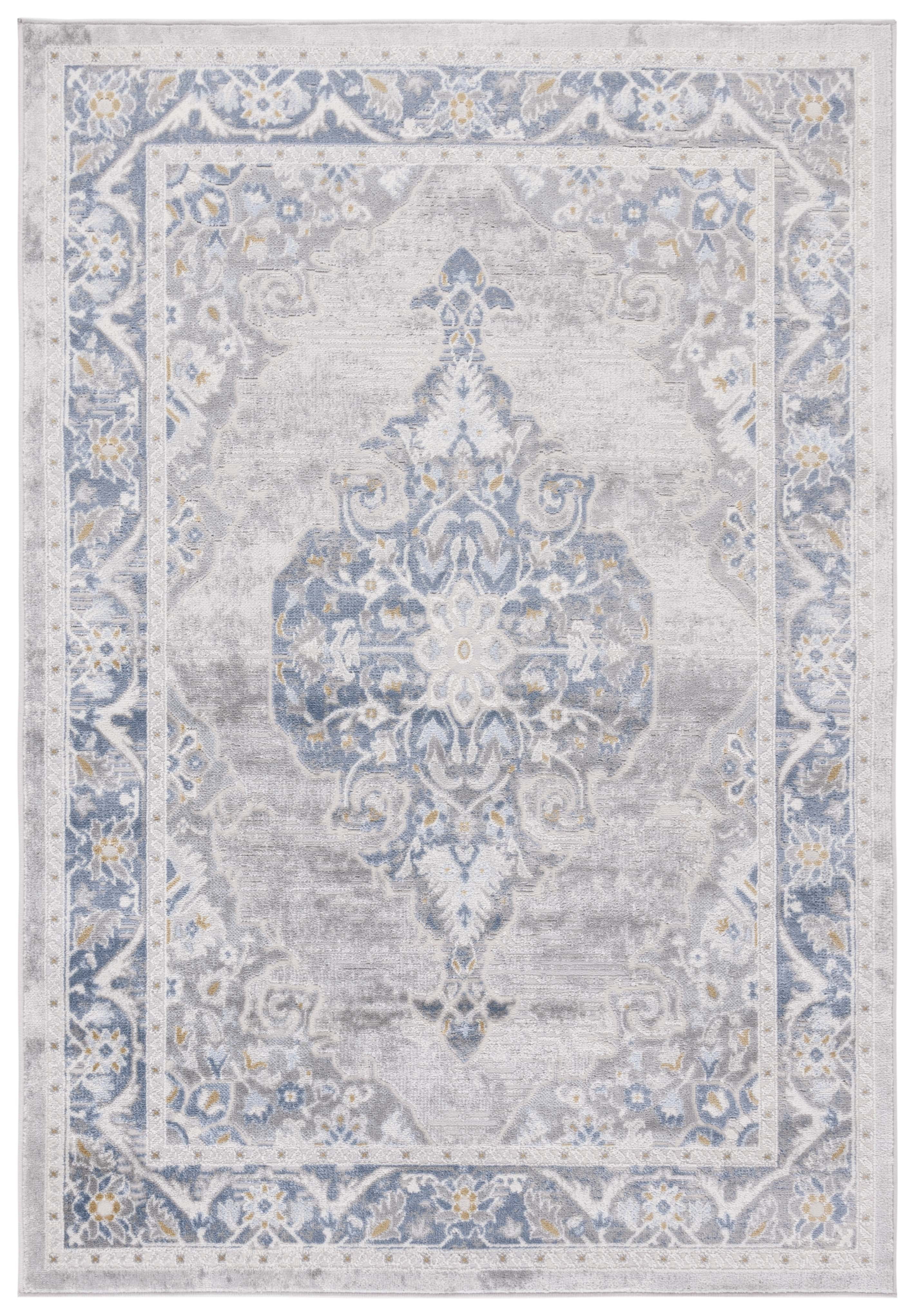 SAFAVIEH Palma Robynne Oriental Area Rug, Grey/Blue, 6'7" x 6'7" Round