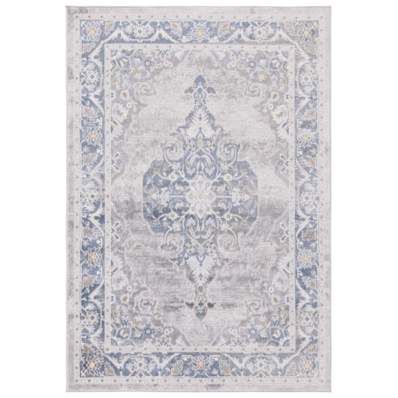 SAFAVIEH Palma Robynne Oriental Runner Rug, Grey/Blue, 2'2" x 9'