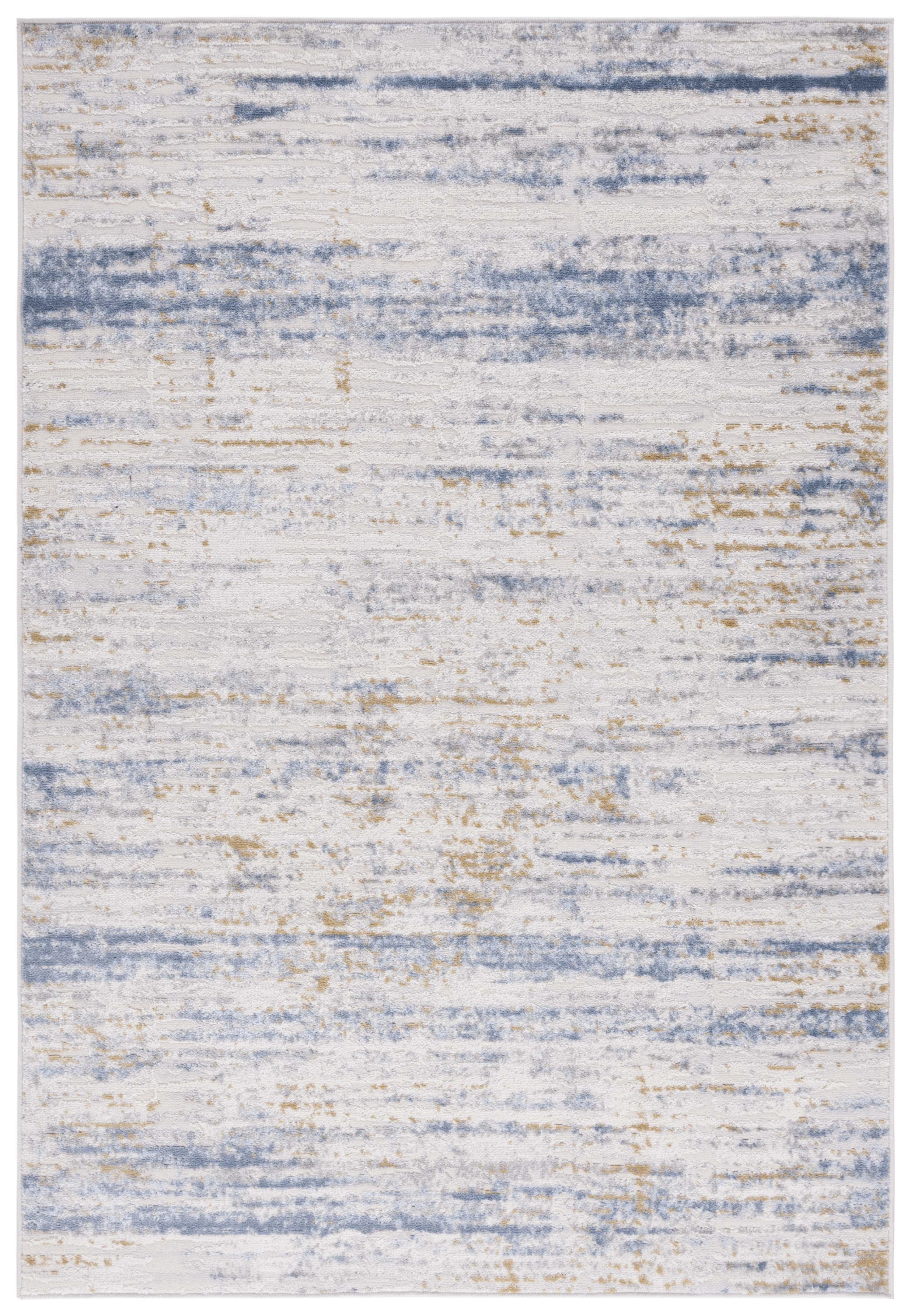 Lumina Light Blue Abstract 8' x 10' Synthetic Area Rug