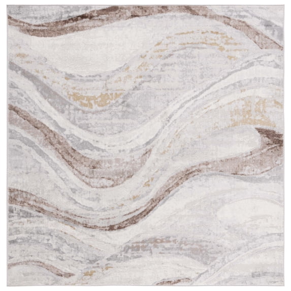 SAFAVIEH Palma Sherisse Abstract Area Rug, Beige/Brown, 6'7" x 6'7" Square