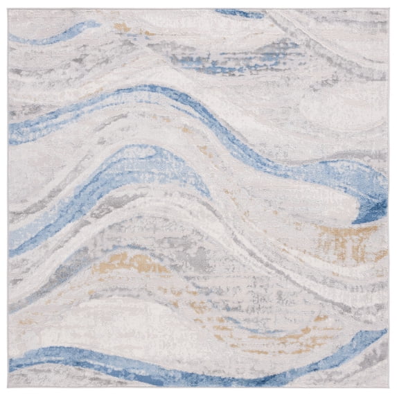 SAFAVIEH Palma Sherisse Abstract Area Rug, Beige/Light Blue, 6'7" x 6'7" Square