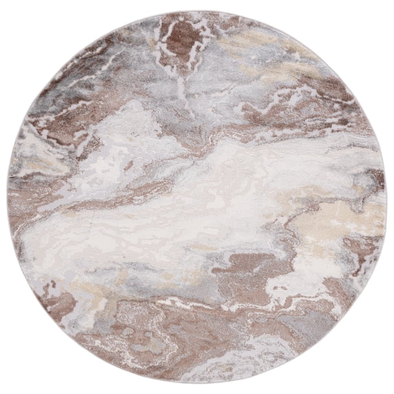 SAFAVIEH Palma Tristen Abstract Area Rug, Beige/Brown, 6'7" x 6'7" Round