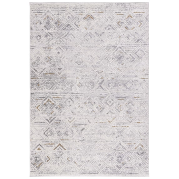 SAFAVIEH Palma Zoe Aztec Area Rug, Beige/Light Grey, 9' x 12'